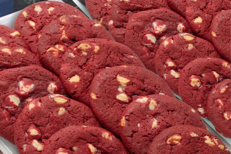 Tray of Otis Spunkmeyer red velvet cookies