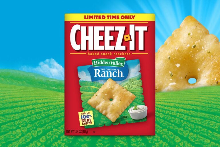 Cheez-It box with new ranch flavor in collaboration with Hidden Valley Ranch