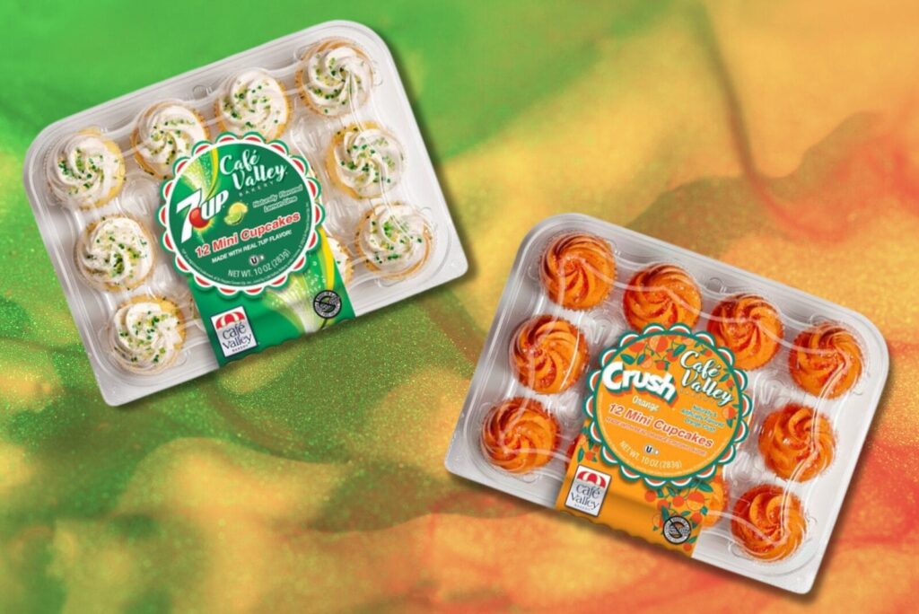 Cafe Valley 7Up and Crush Orange Soda Flavored mini cupcakes