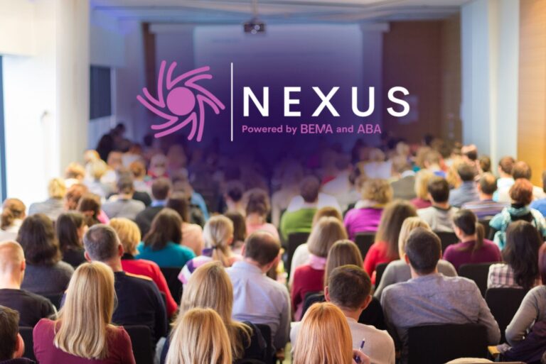 Nexus logo above image of crowd at an education session