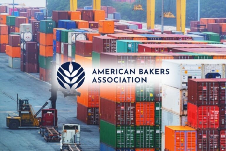 shipping containers with American bakers association logo port strike