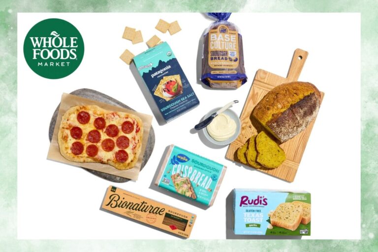 Whole Foods Market logo next to various baked goods and CPG products highlighted in the 2025 trends report