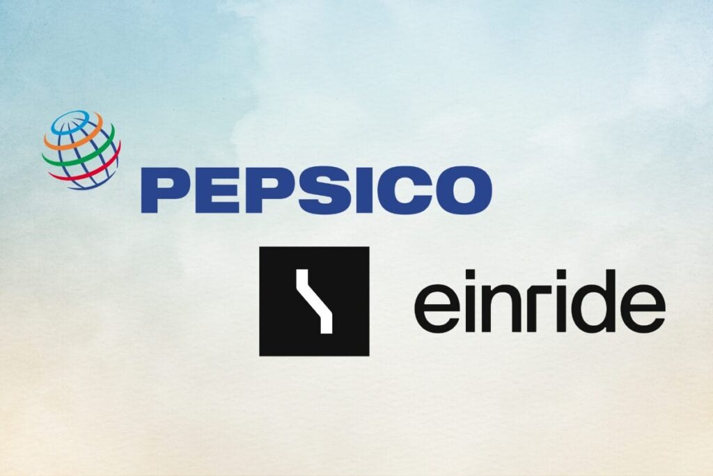 PepsiCo and Einride logos on gradient blue background.