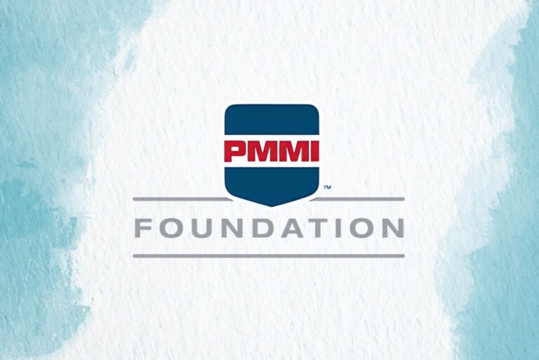 PMMI Foundation logo on gradient blue background.