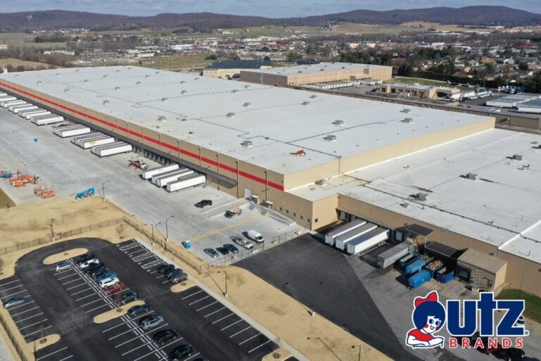 Aerial view of Rice Distribution Center, a new logistics hub located in Hanover, PA