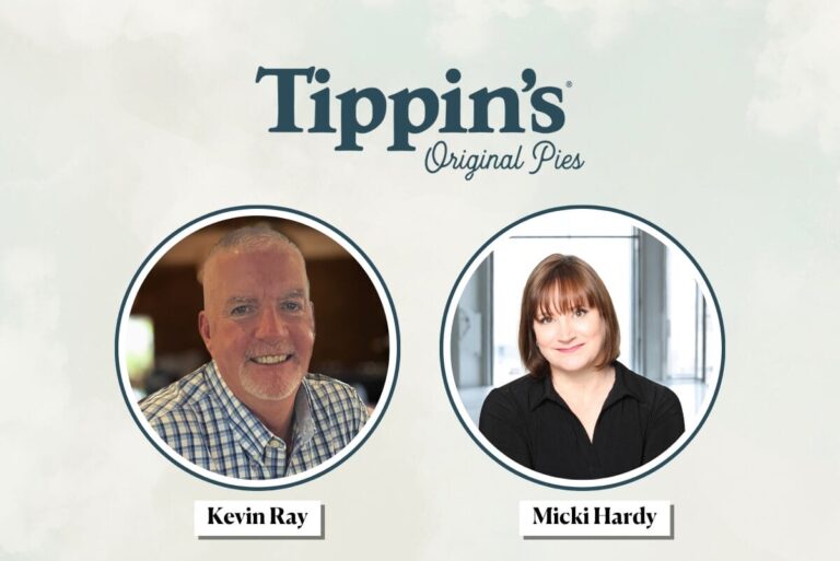 Tippin's Gourmet Pies logo over images of Kevin Ray and Micki Hardy