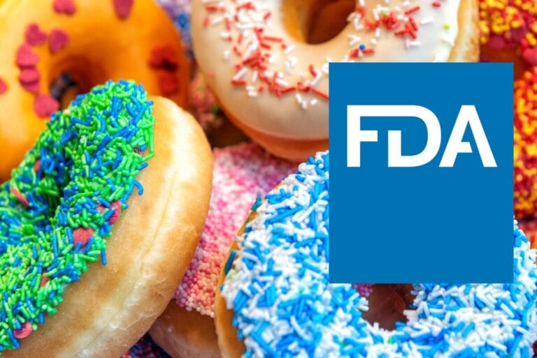 Colorful donuts and FDA logo