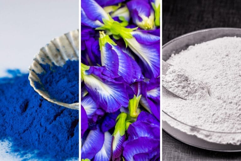 Galdieria extract blue, butterfly pea flower extract and calcium phosphate