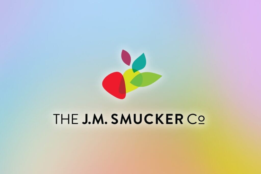 The J.M. Smucker Co. logo on rainbow gradient background