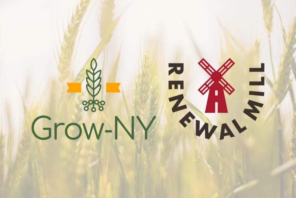 Grow-NY logo and Renewal Mill logo