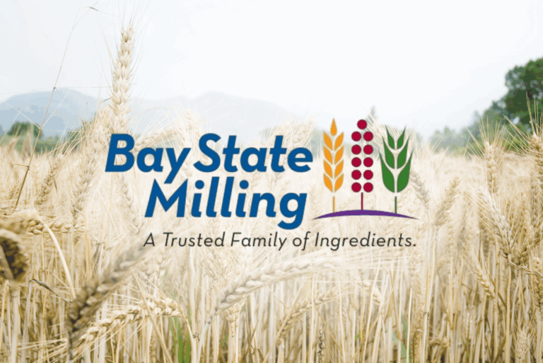Grain background with Bay State Milling logo