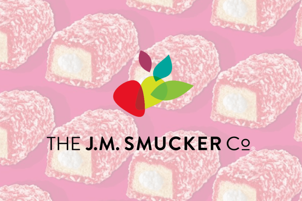 J.M. Smucker logo over Hostess Zinger background
