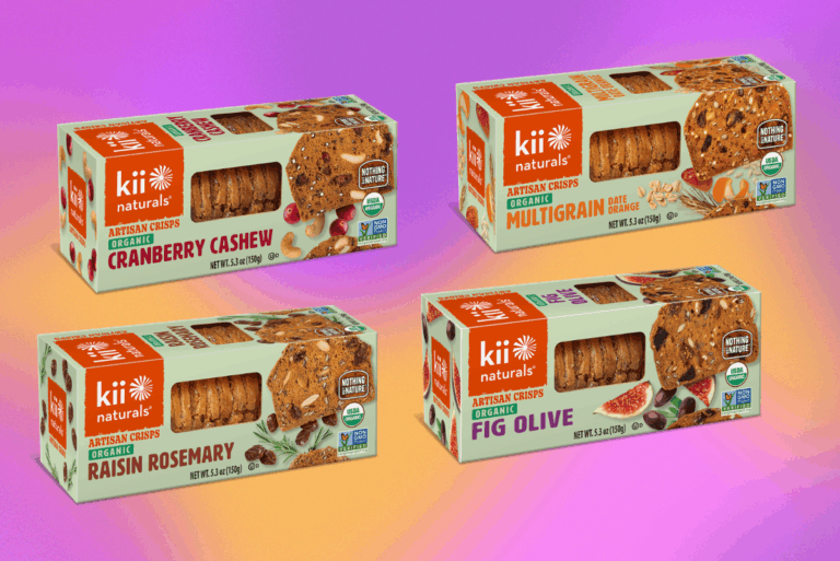 Kii Natural's new artisan crisps on gradient background
