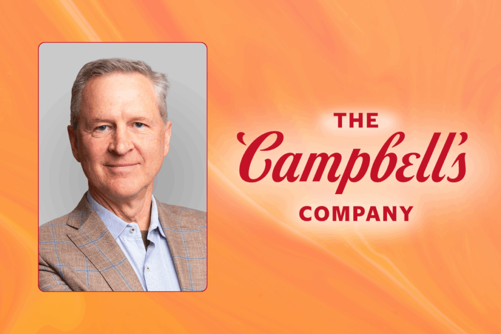 Tod Cunfer and The Campbell's Co. logo on orange backdrop
