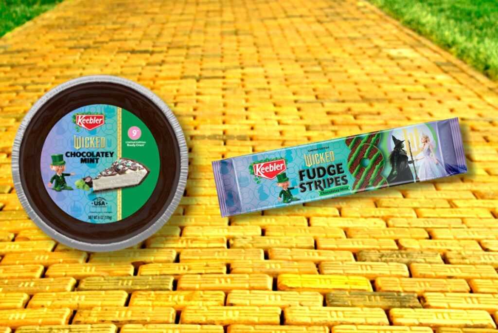 Keebler Wicked Chocolatey Mint Ready Crust and Cookies on yellow brick road background