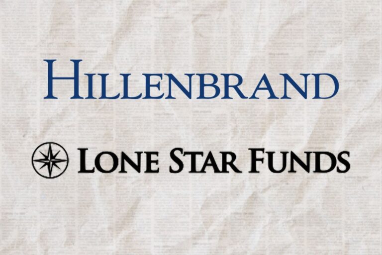 Logos of Hillenbrand and Lone Star Funds on background