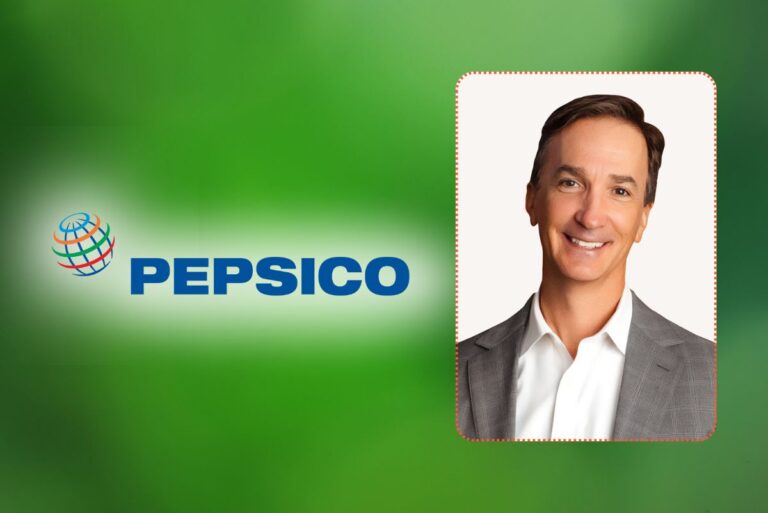 PepsiCo logo and Steve Schmitt over green background