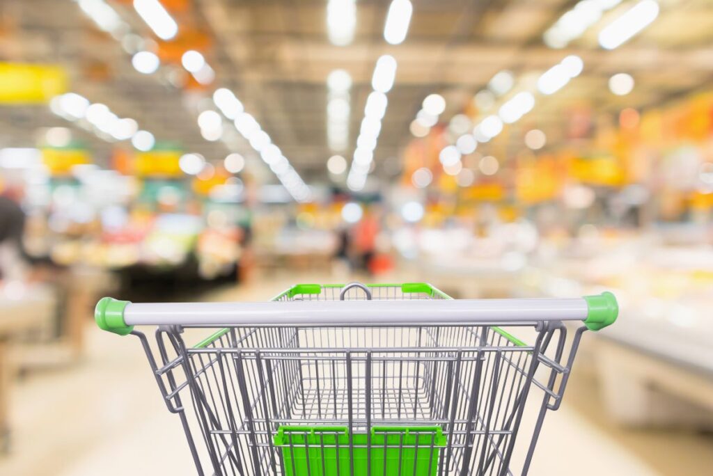 Grocery cart in a grocery store