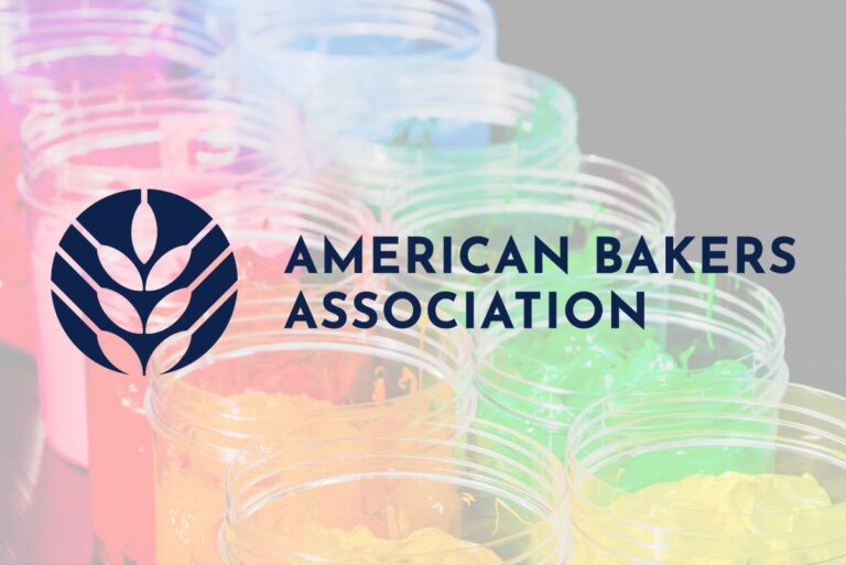 ABA's logo over FD&C food coloring background