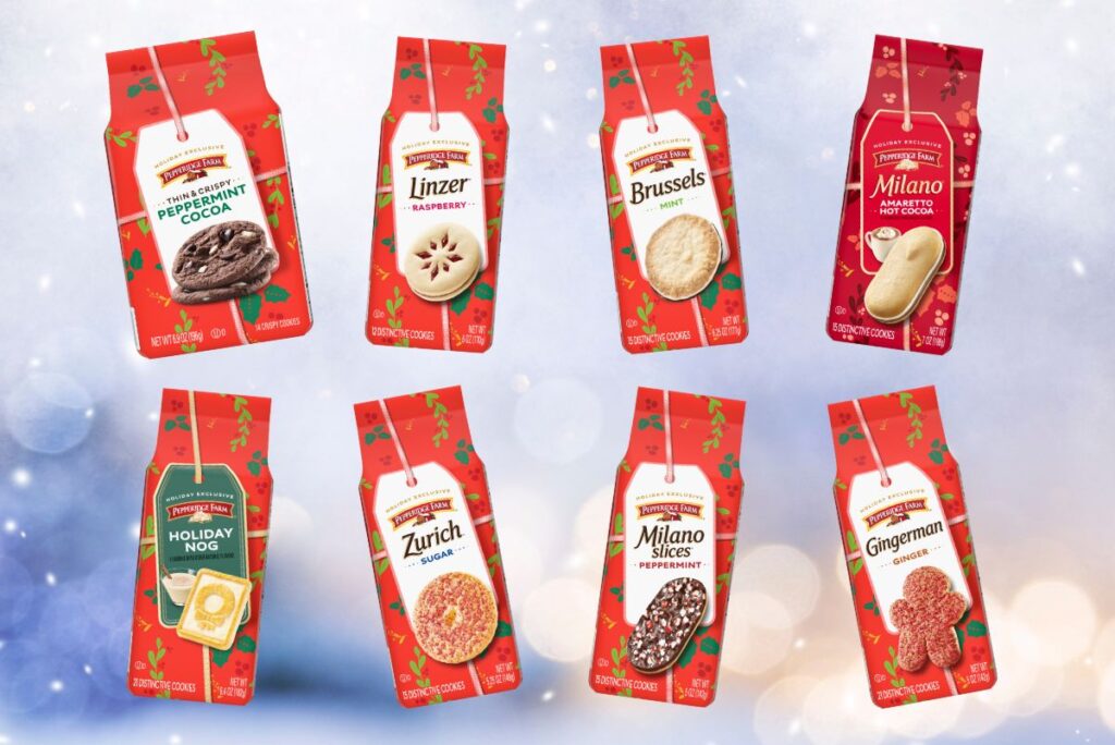 Assorted holiday cookie limited time offers from Pepperidge Farms