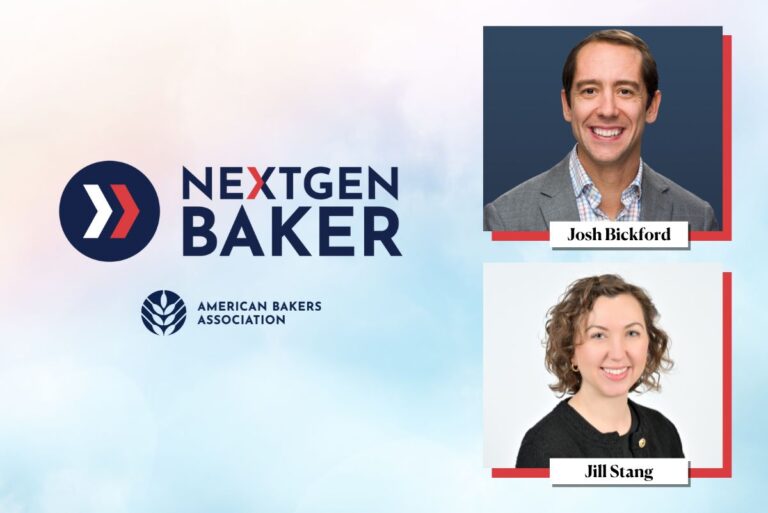 NextGen Baker and American Bakers Association logos next to images of Josh Bickford and Jill Stang