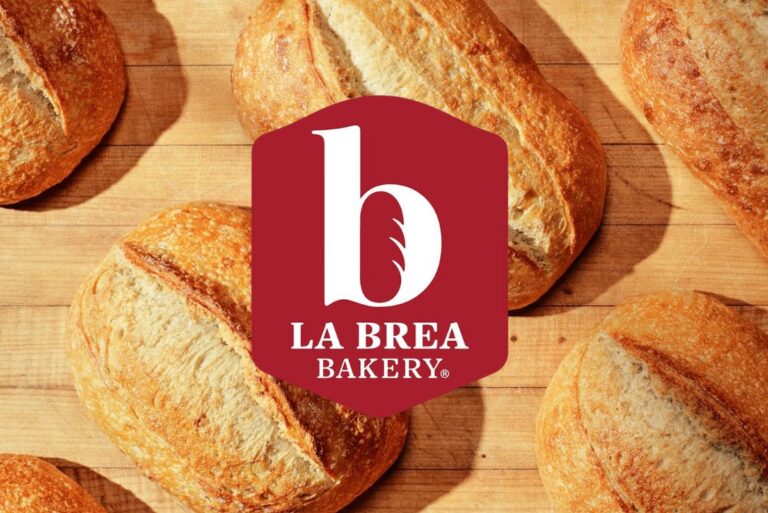 La Brea Bakery's sourdough loaves with the La Brea Bakery logo