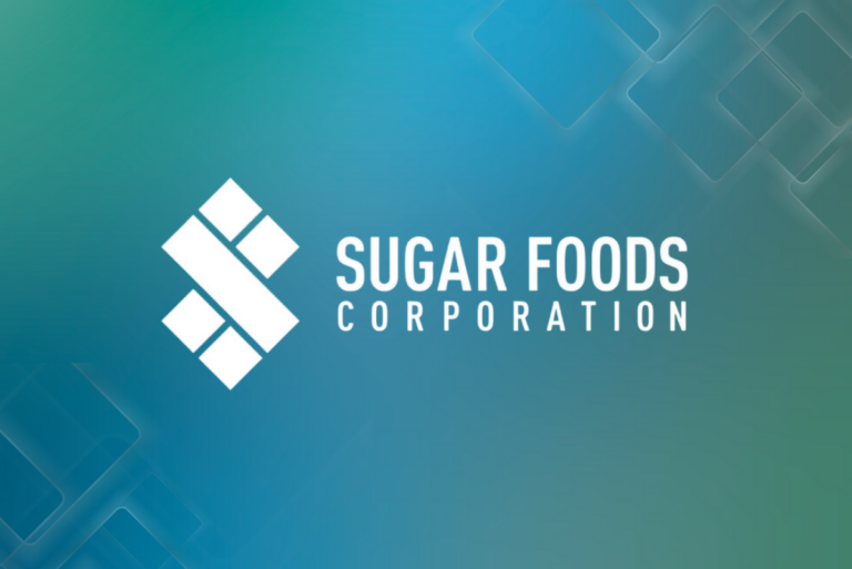 Sugar Foods corporation logo on blue green background