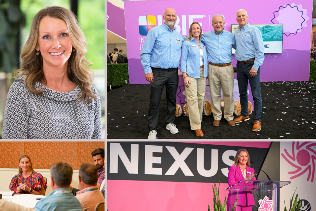 Assorted images of Emily Bowers, EVP of BEMA, at various industry events