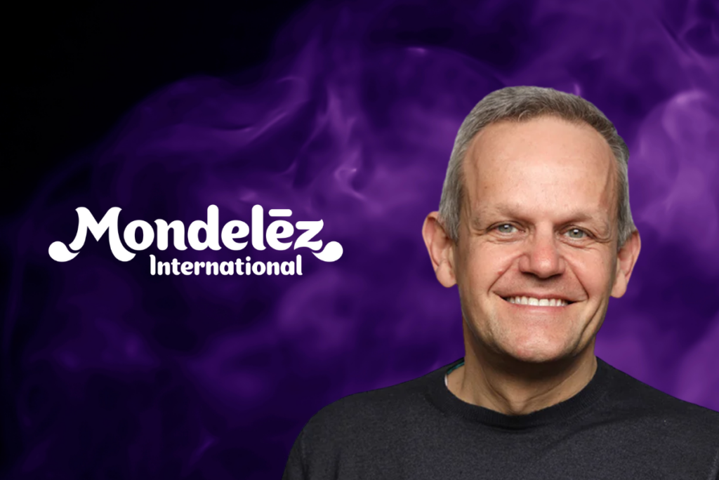 Mondelez Interantional logo and image of Luca Zaramella