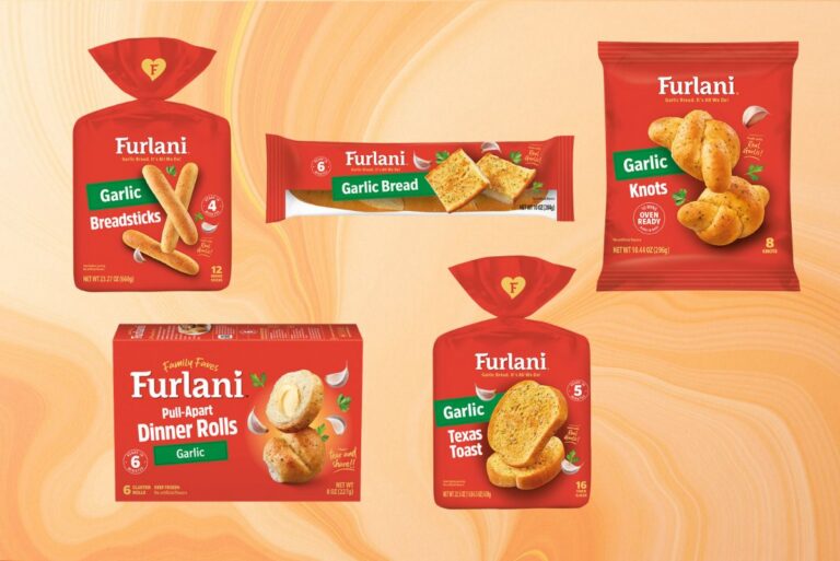 Furlani garlic bread on background