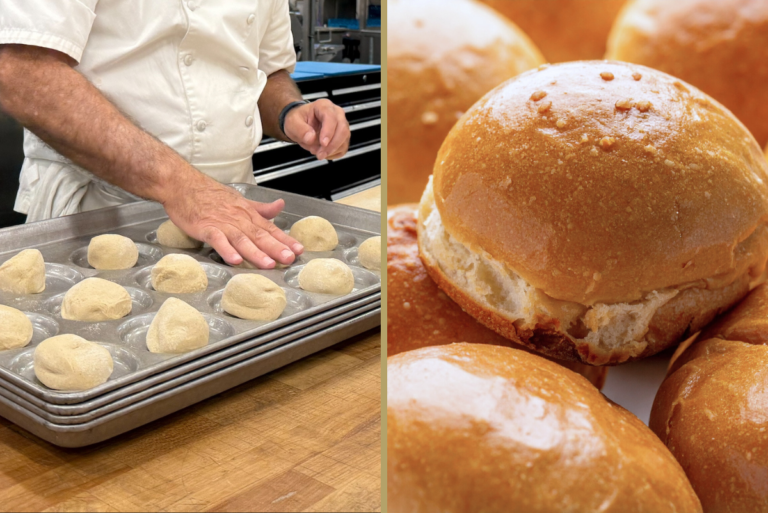 test kitchen hamburger buns and at scale burger buns