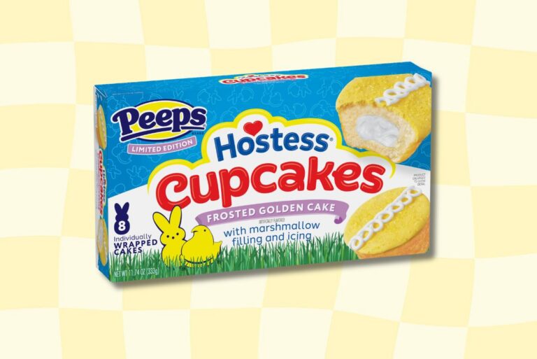 Hostess PEEPS Cupcakes on background