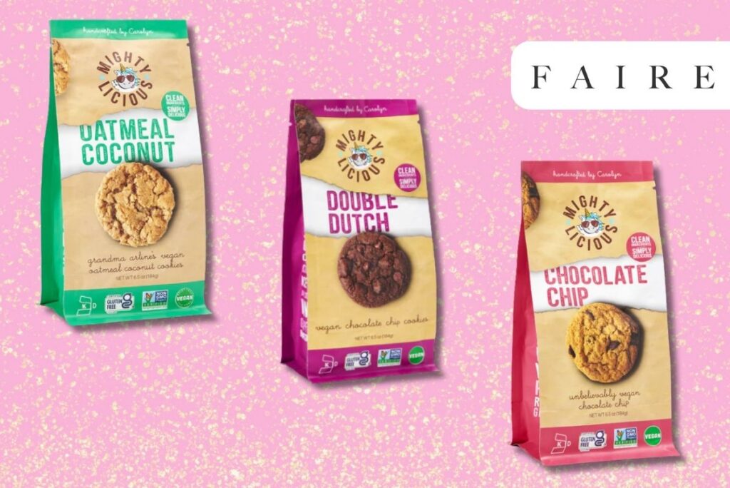 Mightylicious' cookies on an online wholesale marketplace