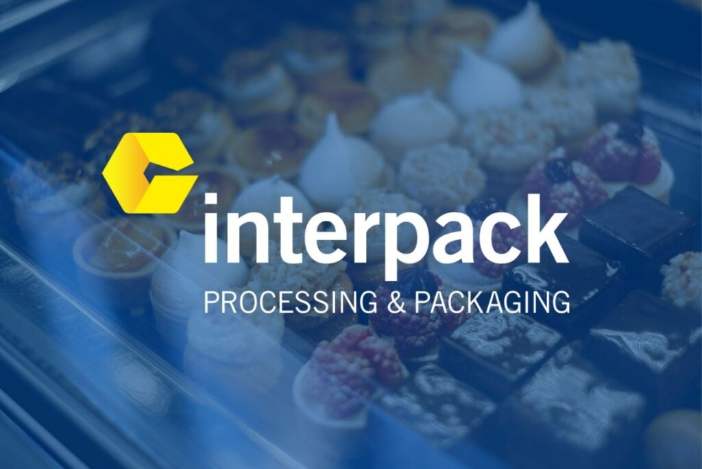 interpack 2026 logo over bakery and confectionery backgrounds