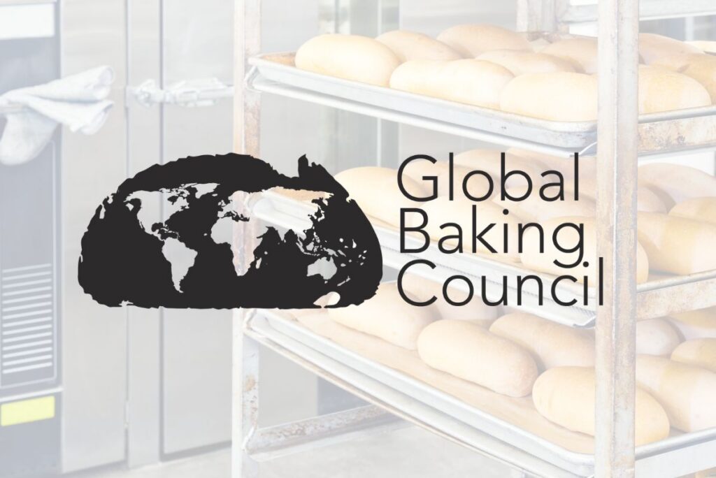 Global Baking Council logo over baking background