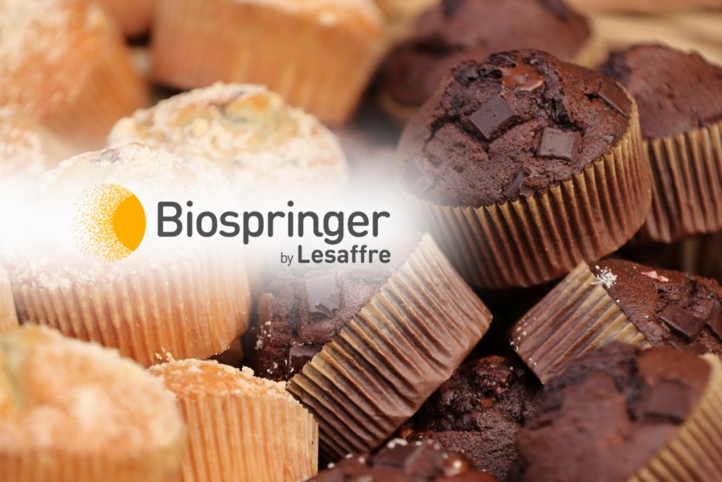 Biospringer by Lesaffre logo over image of muffins