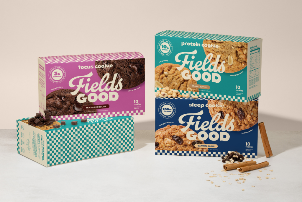 Fields Good cookie boxes on plain background