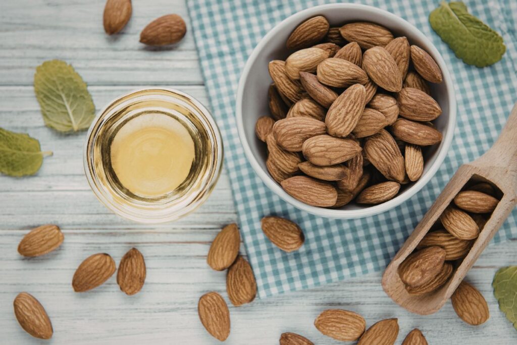 Almonds on picnic spread