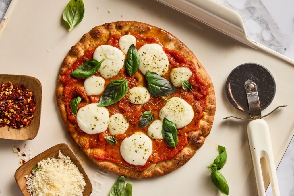 Personal pizza crusts pop off in Hero portfolio