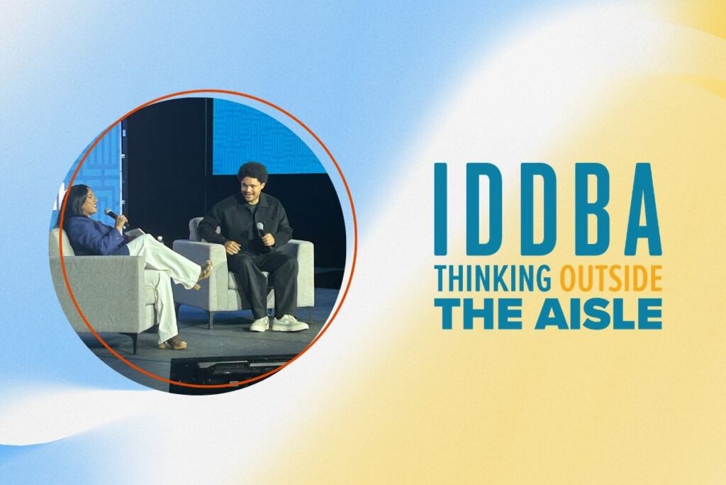 IDDBA logo with trevor noah headshot