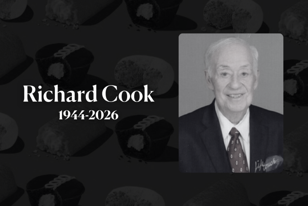 Richard Cook 1944-2026 and black and white image of Richard