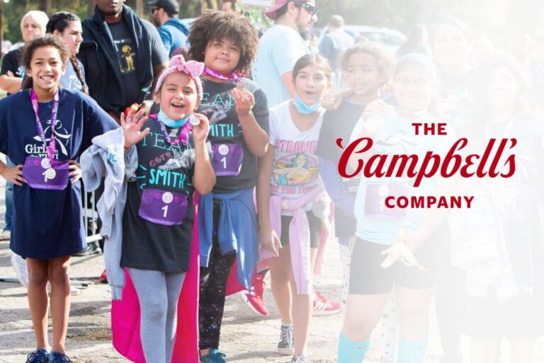 The Campbell's Co. logo over philanthropy background