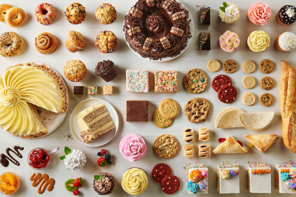 flatlay of assorted baked goods from Rise Baking Co.