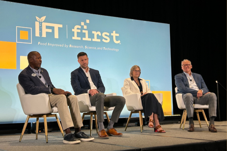 Panelists at IFT FIRST 2026 in Chicago. (From left) moderator Darryl Riley, Michael Boes, Beth Johnson and Martin Hahn