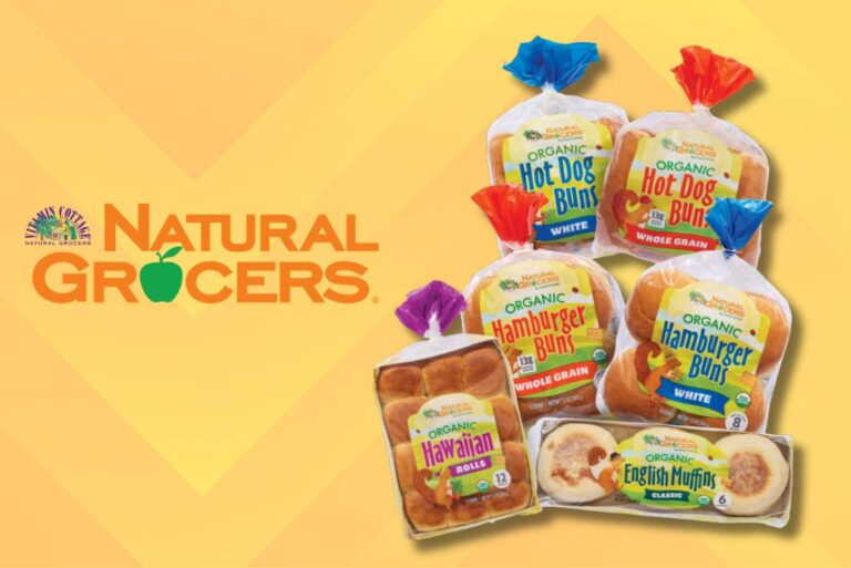 Natural Grocer's private label bread portfolio lineup on background