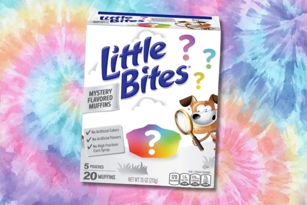 BBU's Little Bites' mystery flavor package on background