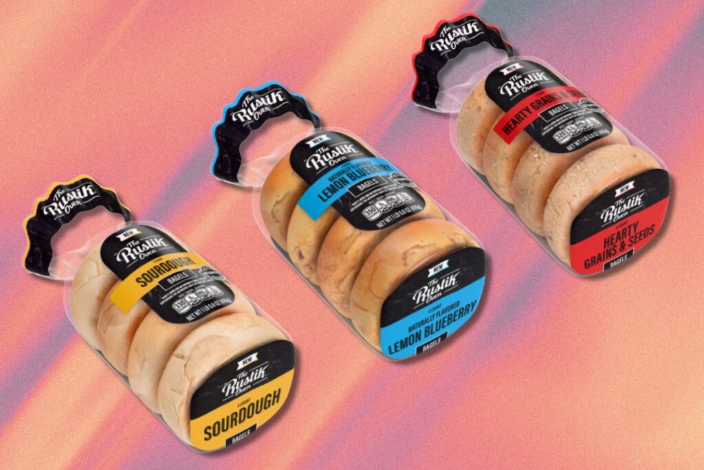 The Rustik Oven's new sourdough bagels on background